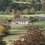 View of Traquair Village Hall from Southern Upland Way
